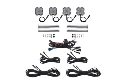 Rock Light Red White M8 4 Pack