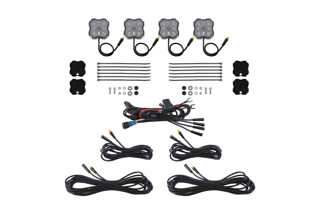 Rock Light Red White M8 Magnet 4 Pack
