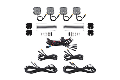 Rock Light Red White M8 Magnet 4 Pack