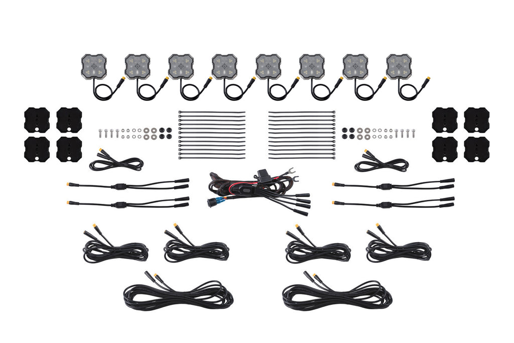 Rock Light Red White M8 Magnet 8 Pack