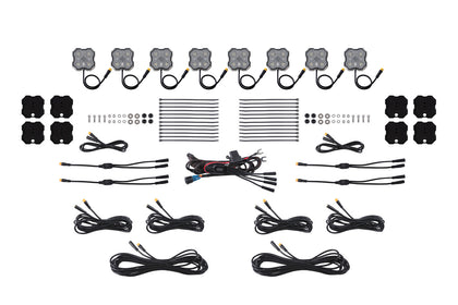 Rock Light Red White M8 Magnet 8 Pack