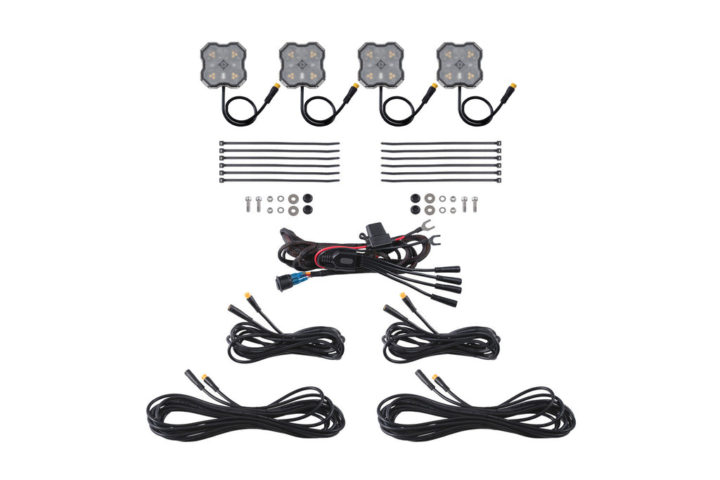 Rock Light Amber White M8 4 Pack
