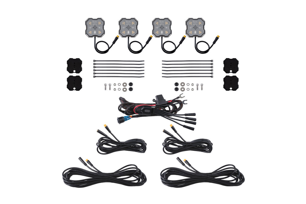 Rock Light Amber White M8 Magnet 4 Pack