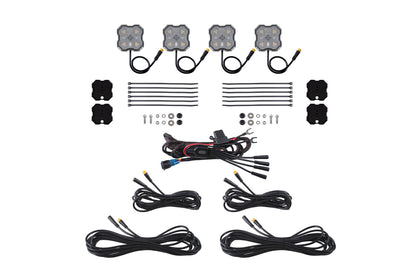Rock Light Amber White M8 Magnet 4 Pack