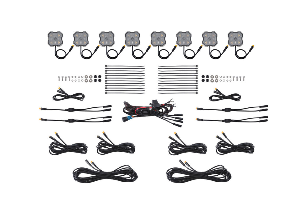 Rock Light Amber White M8 8 Pack