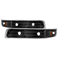 xTune Chevy Silverado 99-02 Amber Reflector Bumper Lights Black CBL-JH-CS99-AM-BK