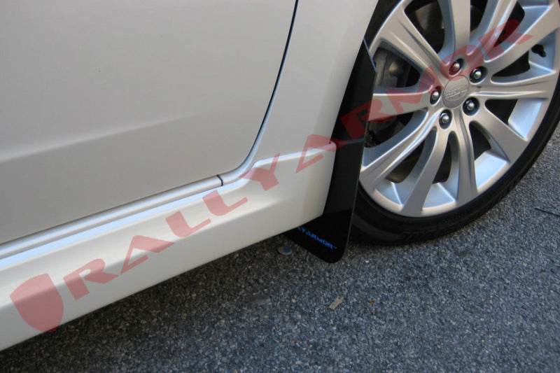 Rally Armor 08-10 Subaru WRX / 08-11 Impreza 2.5i (Hatch/Sedan) Black UR Mud Flap w/Blue Logo