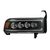 AlphaRex 94-01 RAM 1500 NOVA LED Proj Headlights Blk w/Activ Light/Seq Signal/SB DRL