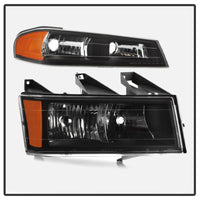 xTune Chevy Colorado 04-12 OEM Headlights w/ Bumper Lights Black HD-JH-CCOL04-SET-BK
