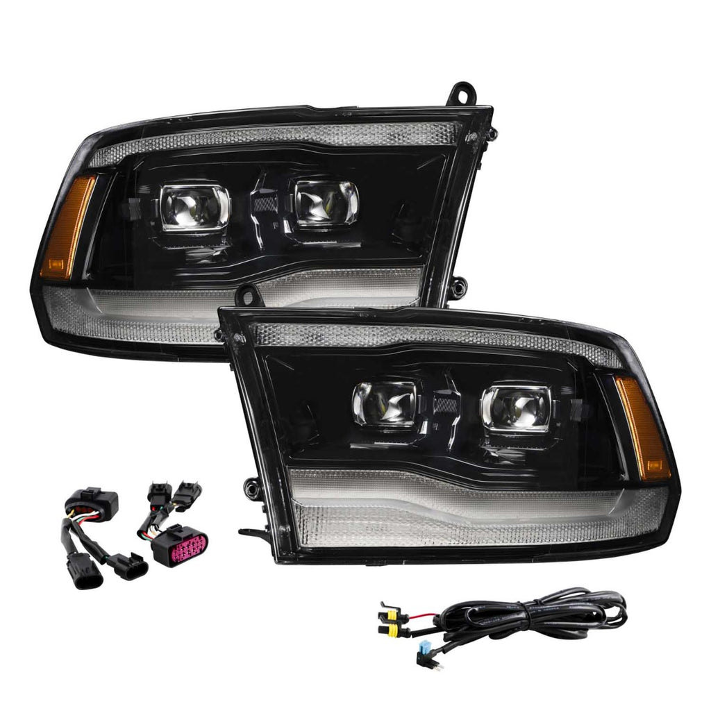 2009-2018 Ram 1500 2500 3500 Sequential LED Projector Headlights (pair)