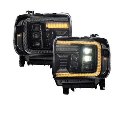 2015-2019 GMC Sierra 2500/3500 LED Projector Headlights (Amber DRL) (pair)