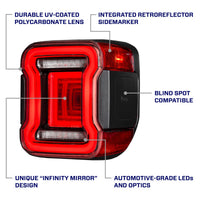 2020-2026 Jeep Gladiator LED Tail Lights Red (pair)