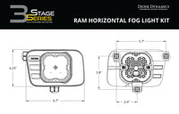 2011-2018 Ram 2500 SS3 Sport Type Ram Horiz Kit ABL White SAE Fog