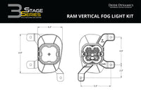 2013-2018 Ram 1500 SS3 Max Type Ram Vert Kit ABL White SAE Fog