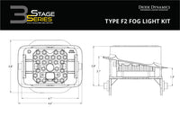 2017-2022 Ford F-450 Super Duty SS3 Max Type F2 Kit ABL White SAE Fog