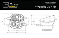 2012-2023 Toyota Tacoma SS3 Max Type B Kit ABL White SAE Fog