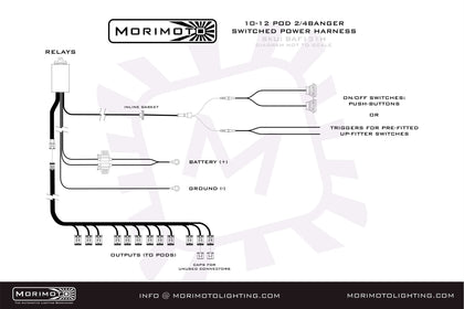Morimoto Switched Power Harness: 2 or 4Banger Bar (10-12 Pods)