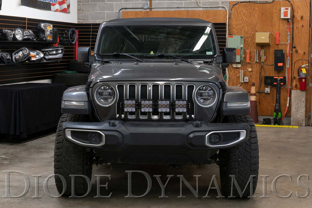 Jeep JL SS5 4-Pod CrossLink Grille Lightbar Kit  Pro White Combo