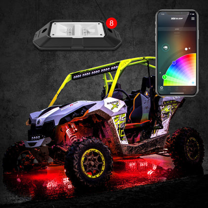 XK Glow Rock Light w/ XKchrome App Controlled Bluetooth Advanced Kit 8pc RGB 6W