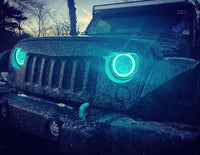 Oracle 7in High Powered LED Headlights - Black Bezel - ColorSHIFT 2.0 NO RETURNS