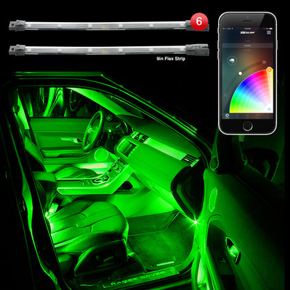 XK Glow Flex Strip Million Color XCHROME Smartphone App Controlled Undercar Kit 6x10In