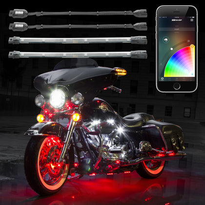 XK Glow Strip Million Color XKCHROME Smartphone App ATV/Motorcycle LED Light Kit 6xPod + 2x10In