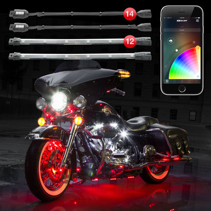 XK Glow Strip Million Color XKCHROME ATV/Motorcycle LED Accent Light Kit (14xPod + 12x10In)