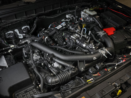 aFe 21-23 Ford Bronco V6-2.7Ltt BladeRunner Alum Hot & Cold Charge Pipe Kit - Black