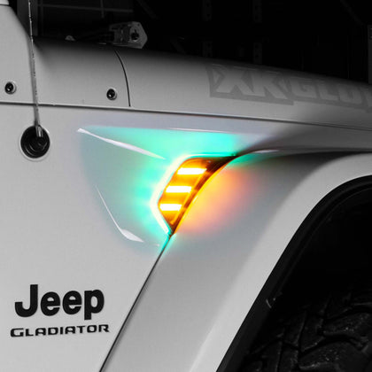 XK Glow XKchrome JEEP Air Vent Light Light RGB + Amber Turn Signal & Running