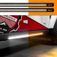 XK Glow Jeep & Truck Running Board Light w/ Turn Signal 2x60in White + Amber