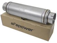 aFe ATLAS Aluminized Steel Muffler 5in Center/Center 24in L x 7in Diameter - Round Body