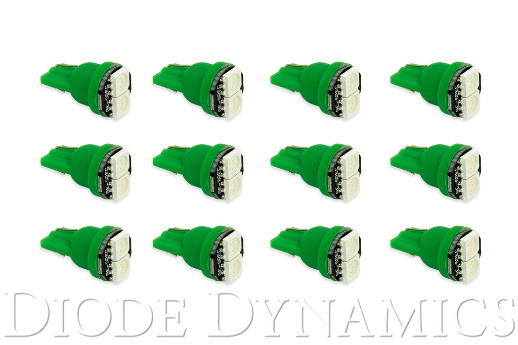 194 LED Bulb SMD2 LED Green Set of 12