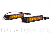 6 Inch LED Light Bar Single Row Straight SS6 Amber Driving Light Bar Pair