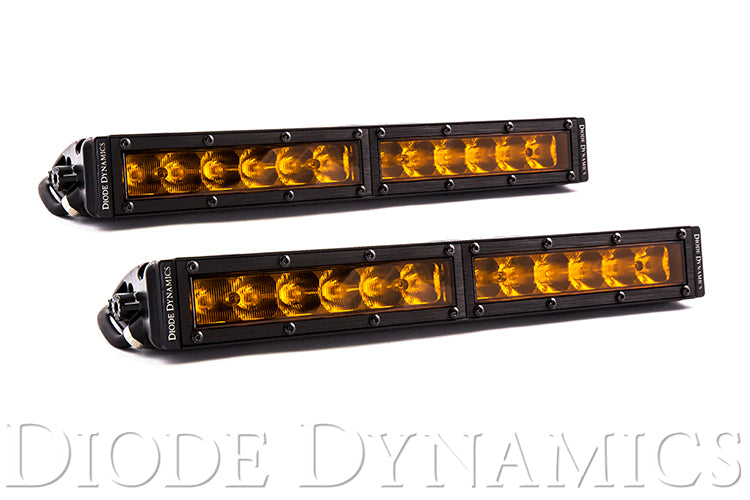 12 Inch LED Light Bar  Single Row Straight Amber Driving Pair Stage Series