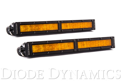 12 Inch LED Light Bar  Single Row Straight Amber Wide Pair Stage Series