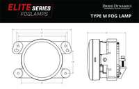 Elite Series Fog Lamps for 2018-2022 Jeep JL Wrangler Sahara/Rubicon w/ Plastic Bumper Pair Yellow 3000K Diode Dynamics