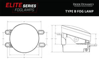 Elite Series Type B Fog Lamps, White Pair Diode Dynamics