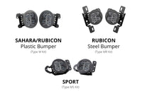 SS3 LED Fog Light Kit for 18-20 Jeep JL Wrangler Rubicon Yellow SAE/DOT Fog Sport (Steel Bumper)