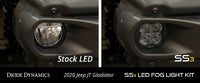 SS3 LED Fog Light Kit for 18-20 Jeep JL Wrangler Rubicon Yellow SAE/DOT Fog Sport (Steel Bumper)