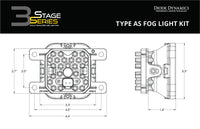 SS3 LED Fog Light Kit for 2021 Ford Bronco (w/ Standard Bumper), White SAE/DOT Driving Sport Diode Dynamics