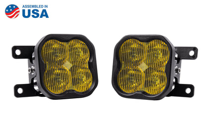 SS3 Type AS LED Fog Light Kit Sport Yellow SAE Fog 19-21 Ford Ranger Diode Dynamics