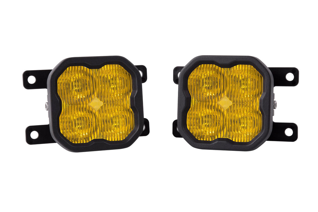 SS3 LED Fog Light Kit for 2021 Ford Bronco (w/ Standard Bumper), Yellow SAE/DOT Fog Sport Diode Dynamics