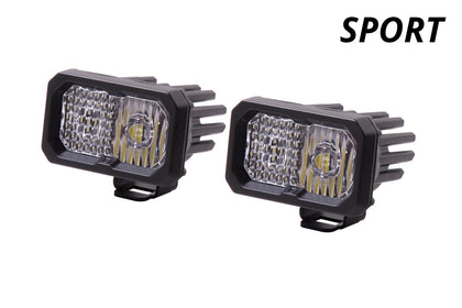 Stage Series C2 2 Inch LED Pod Sport White Driving Standard WBL Pair Diode Dynamics