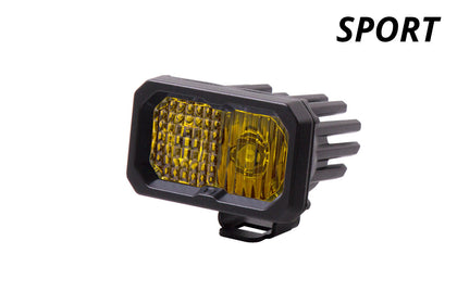 Stage Series C2 2 Inch LED Pod Sport Yellow Flood Standard ABL Each Diode Dynamics