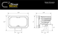 Stage Series C2 2 Inch LED Pod Pro Yellow Fog Standard ABL Each Diode Dynamics