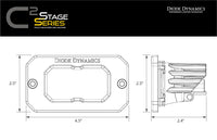 Stage Series C2 2 Inch LED Pod Sport Yellow Flood Flush ABL Each Diode Dynamics