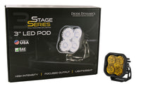 SS3 LED Pod Max Yellow SAE Fog Standard Sngle Diode Dynamics