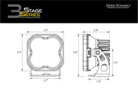 SS3 LED Pod Max Yellow SAE Fog Standard Sngle Diode Dynamics