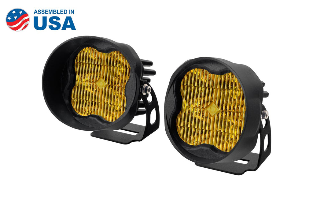 SS3 LED Pod Max Yellow SAE Fog Angled Pair Diode Dynamics