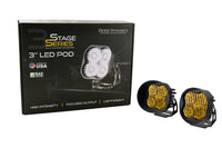 SS3 LED Pod Max Yellow SAE Fog Angled Pair Diode Dynamics